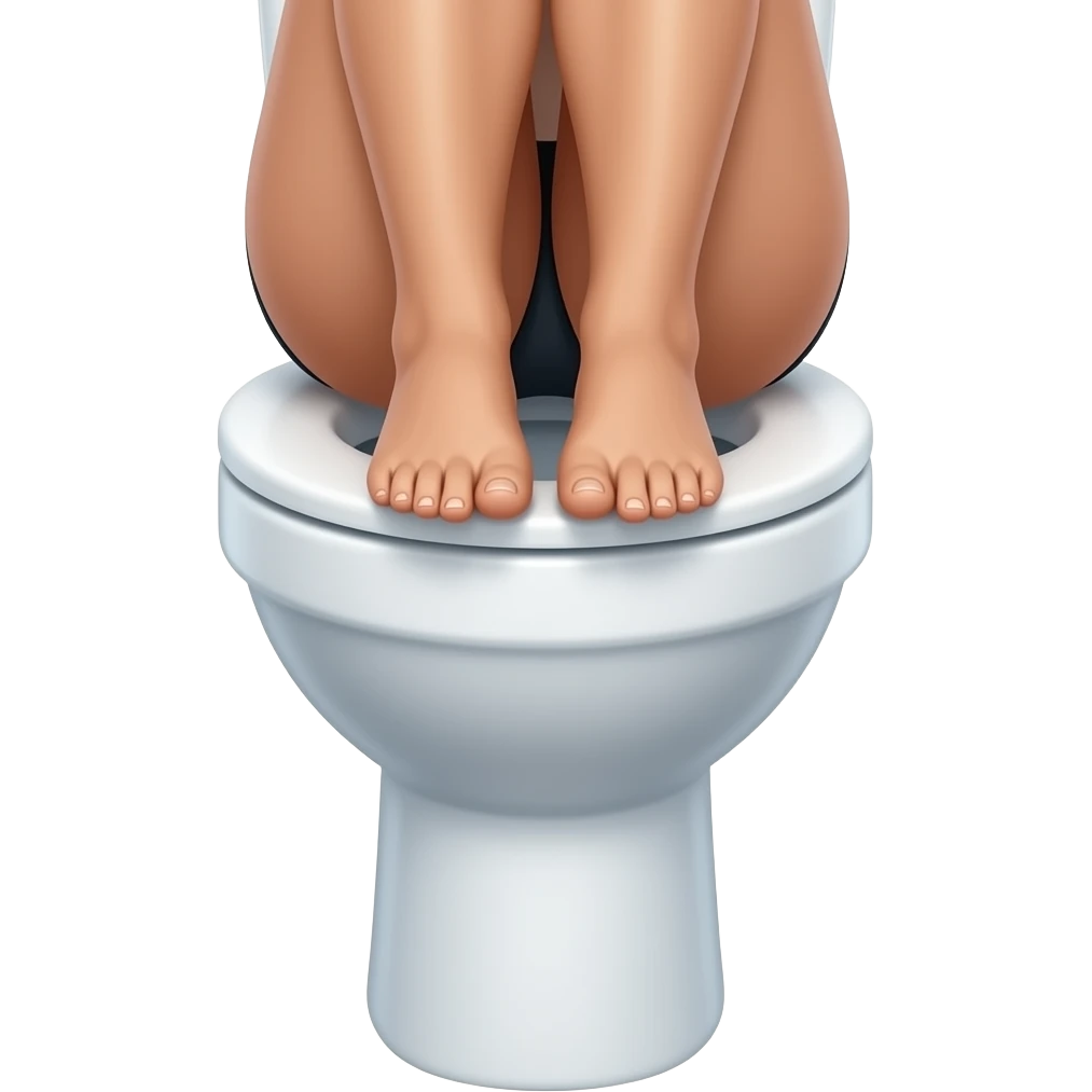 Woman on toilet sole of the feet emoji