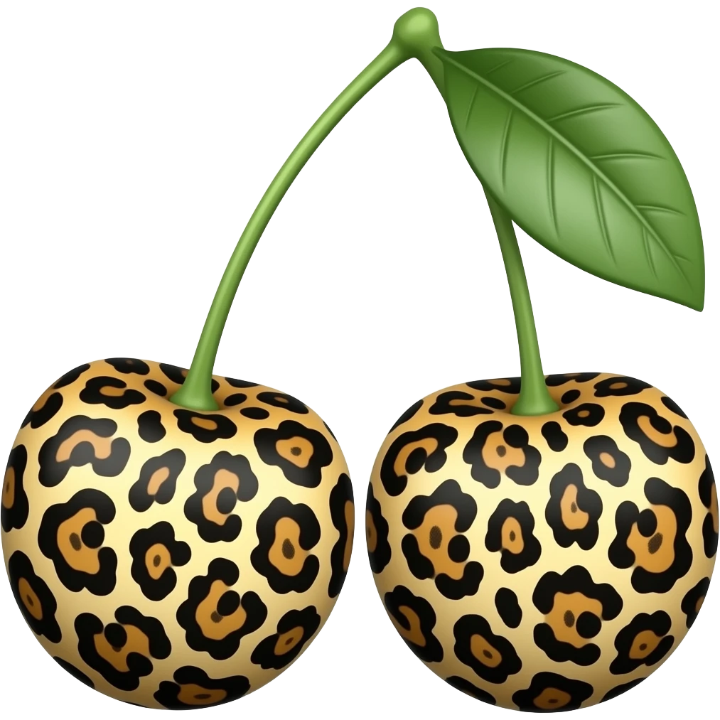 Leopard print cherry emoji