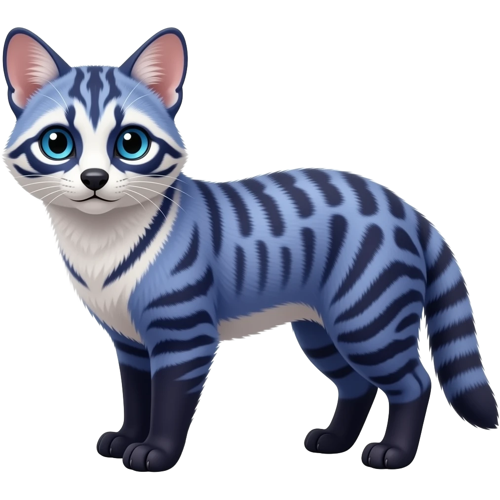 Blue-purple-violet-white-cyan-black civet-genet-hybrid emoji