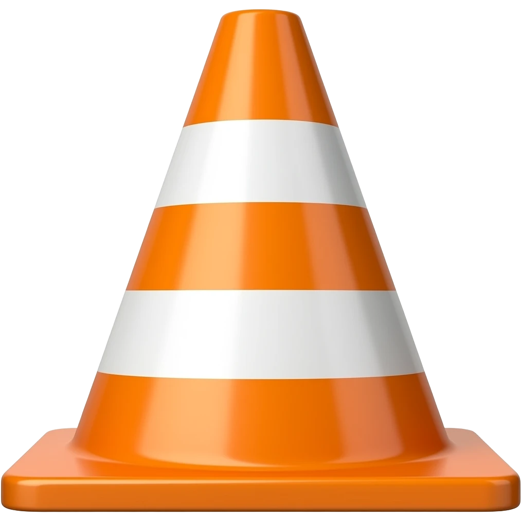 cono naranja para construcción de un edificio emoji