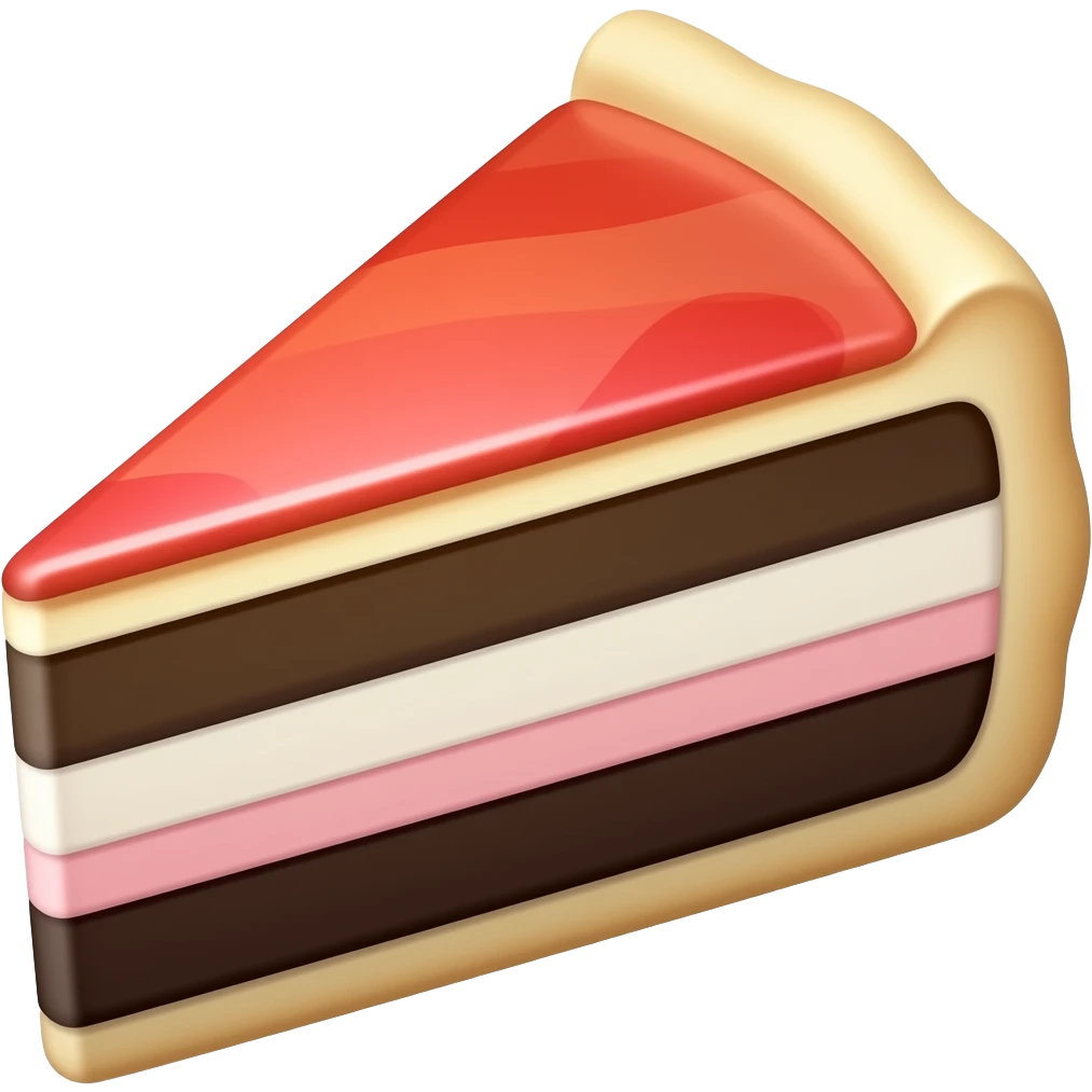 пирожное красный черный белый слои кусочек emoji
