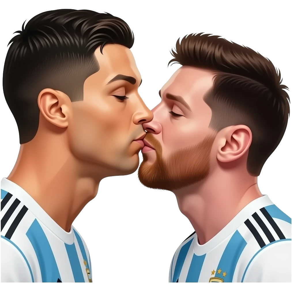 Criatiano ronaldo beijando messi emoji