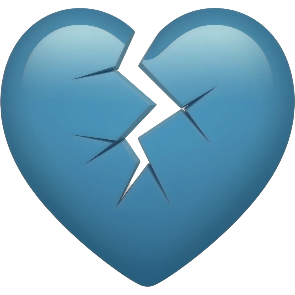 Broken blue heart emoji