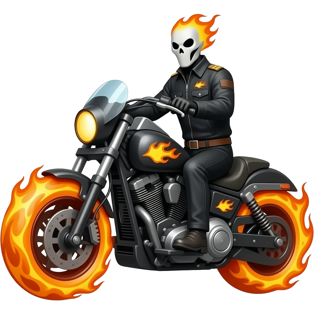 The marvel character Ghost Rider on a war robots frontiers robot as the pilot and have the robot resemble the ghost rider flaming ride emoji