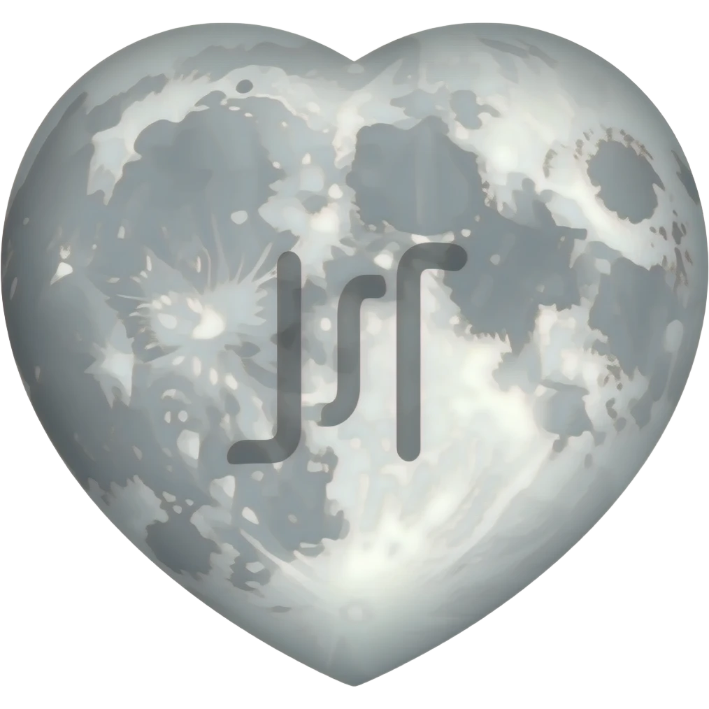 a heart shaped moon with the repeat symbol in the middle emoji