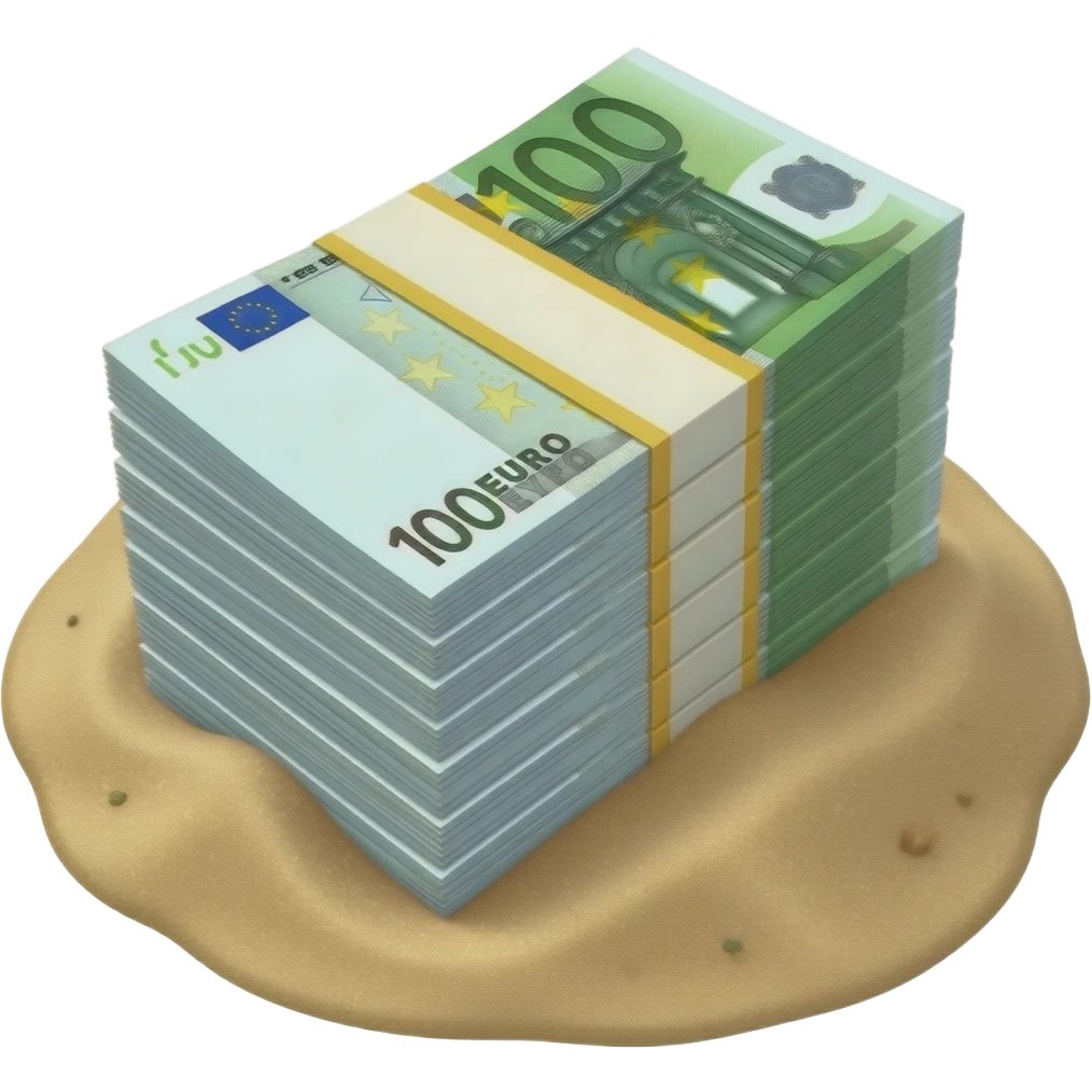 17,5 million euro placed in the sand emoji