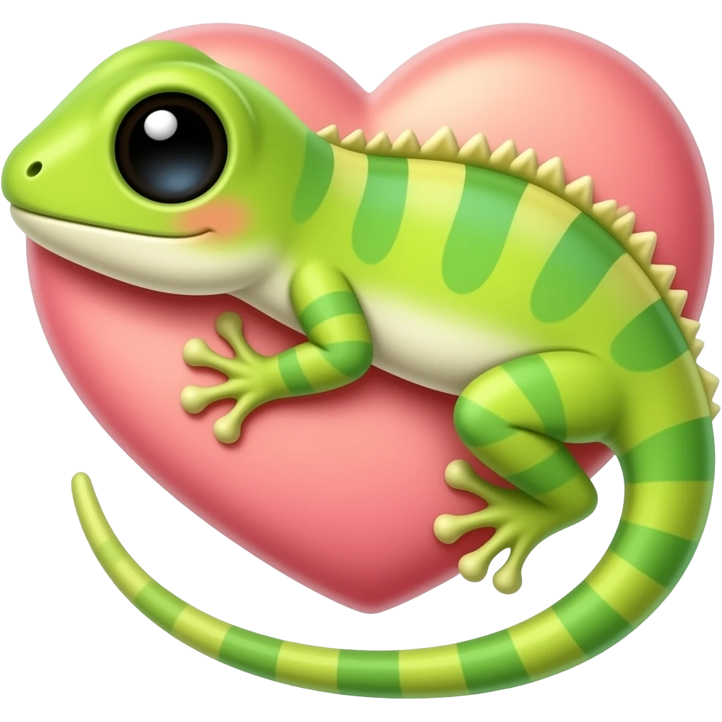 Cute heart lizard emoji