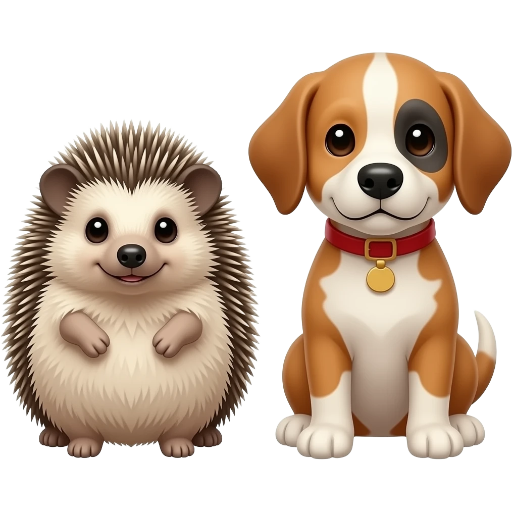 Hedgehog and puppy emoji