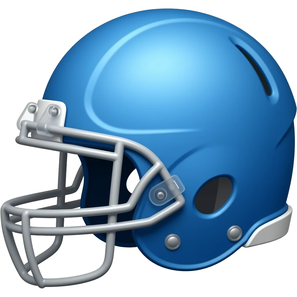 A blue football helmet, facing right slightly tilted down emoji