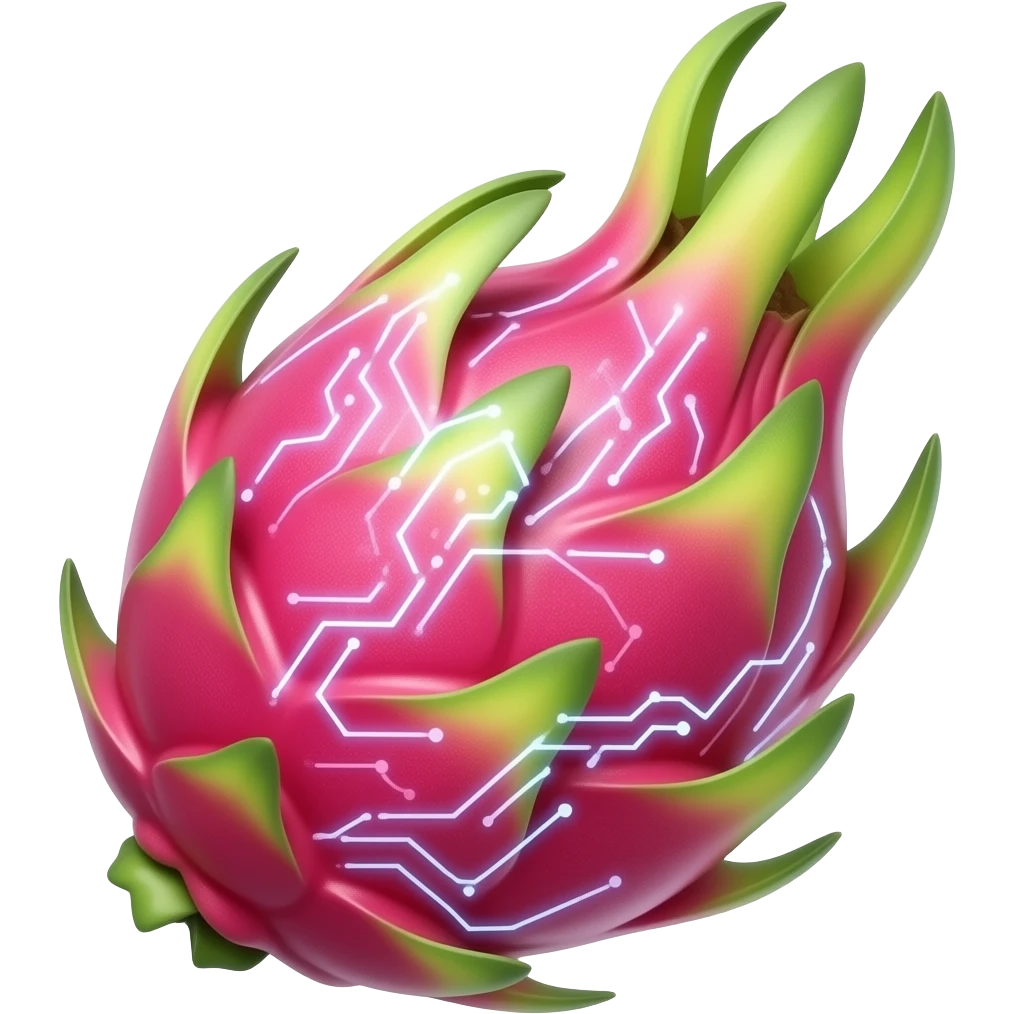 make a dragon fruit but super ai emoji