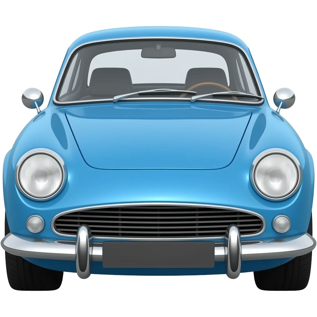 blue r8 gordini, highly detailed hyper realistic emoji