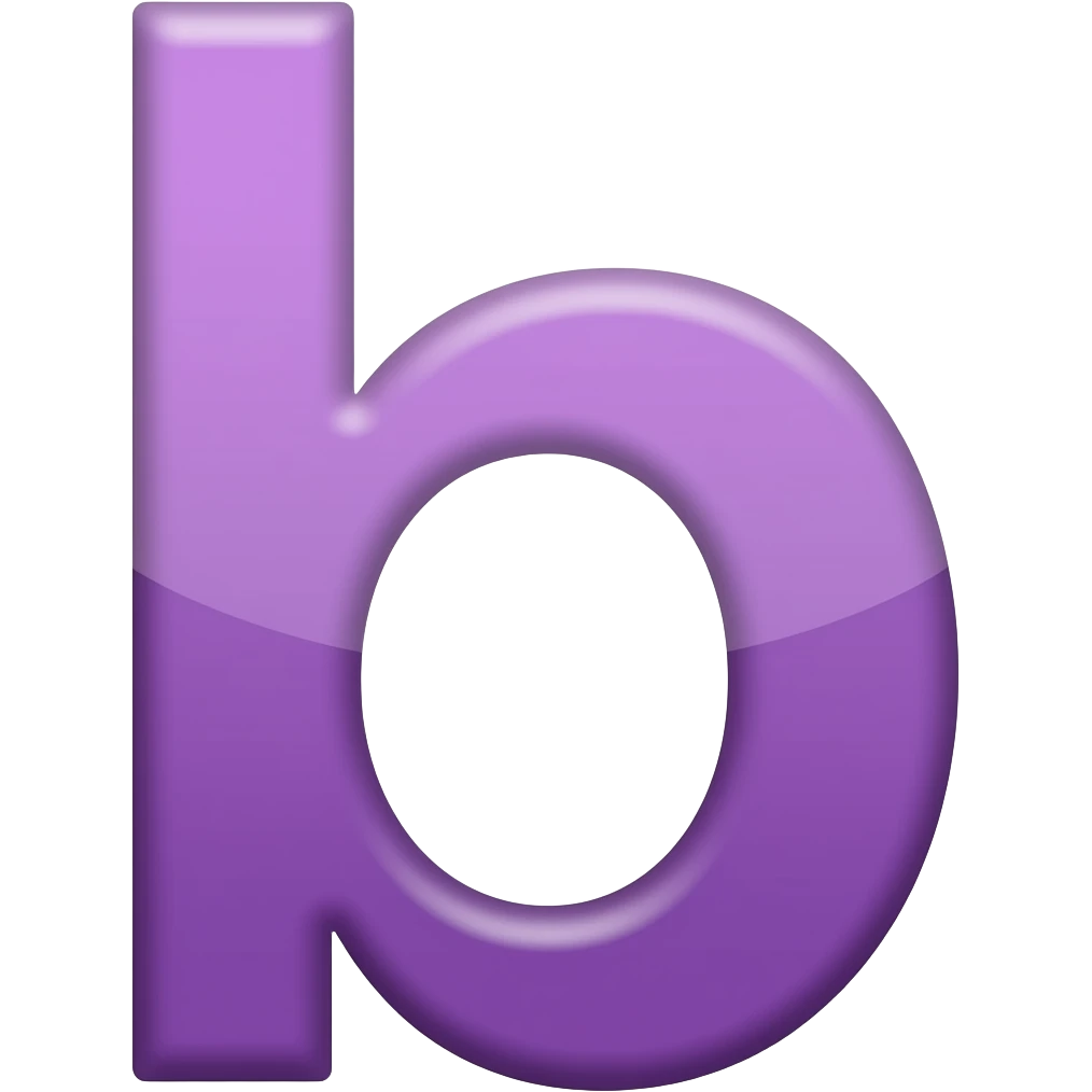 purple letter b in a cursive style emoji
