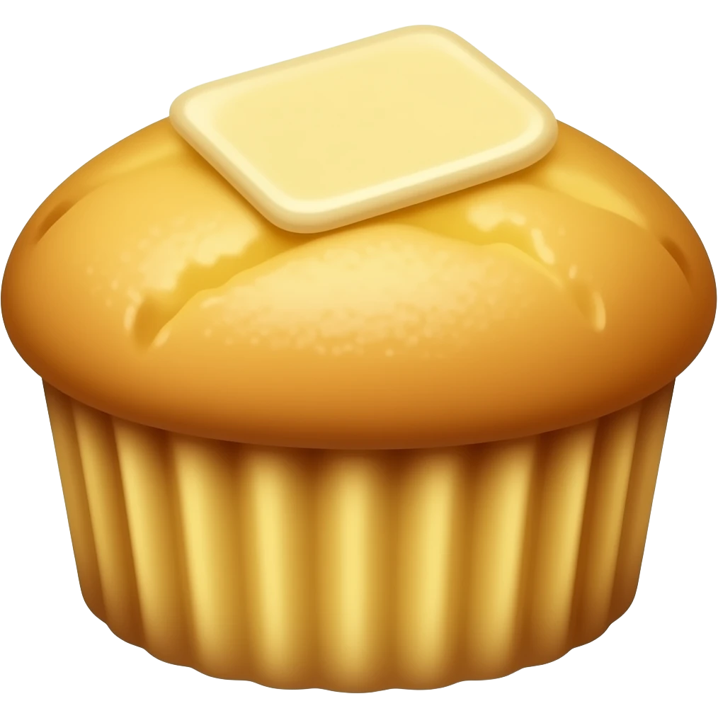 cornbread muffin smoth top emoji
