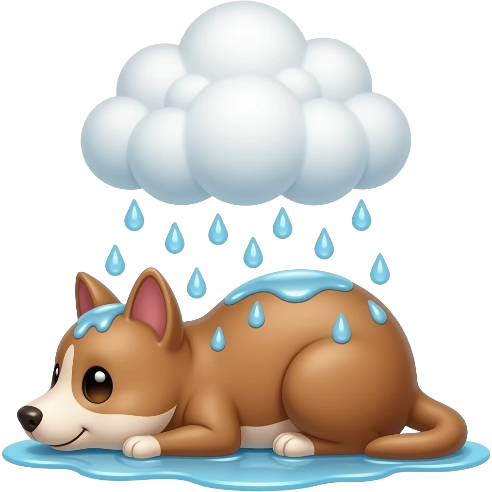Wet brown pussy as a cloud raining emoji