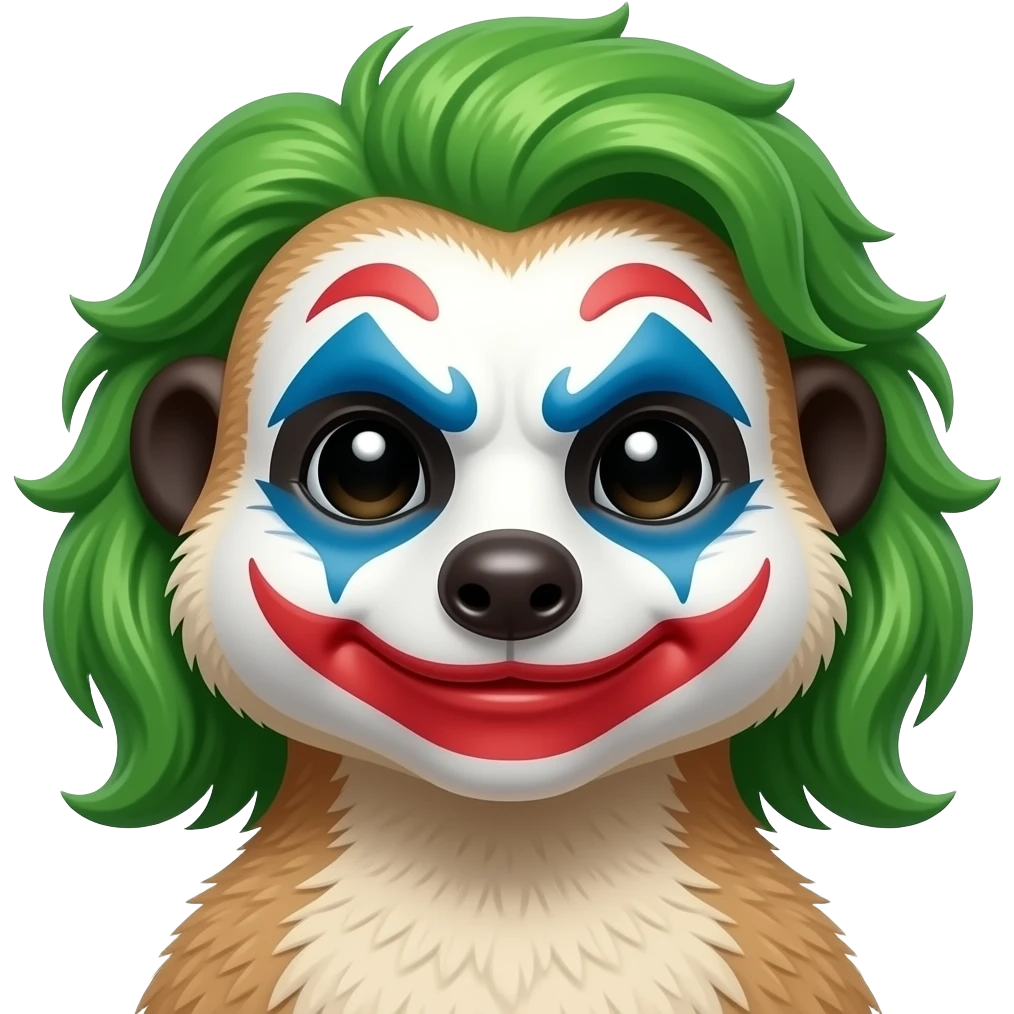Create a meerkat in as joker head portret emoji