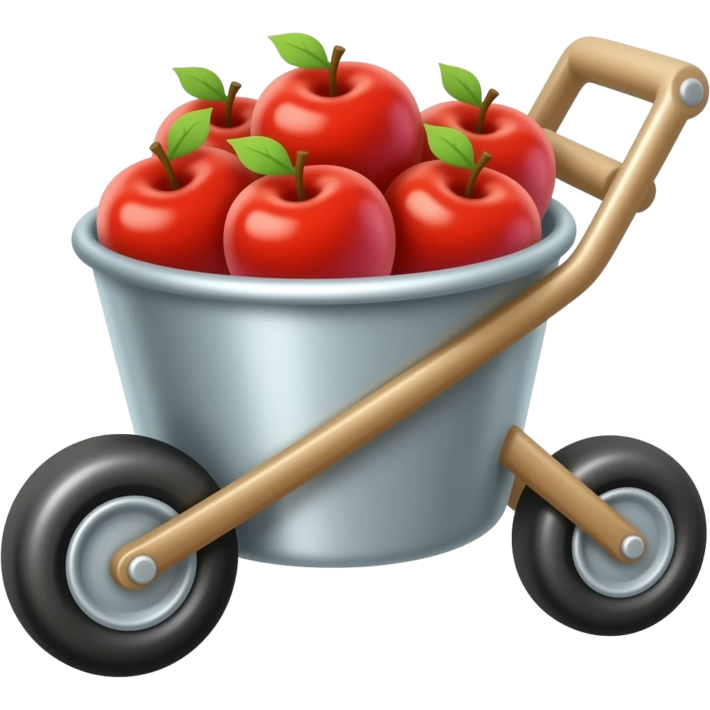 WHEEL BARREL STYLE APPLE CART emoji