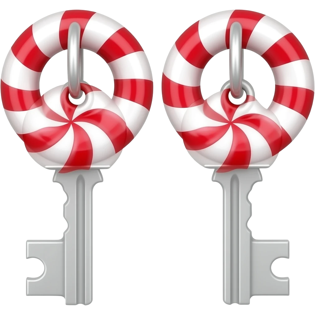 Candy key earrings emoji