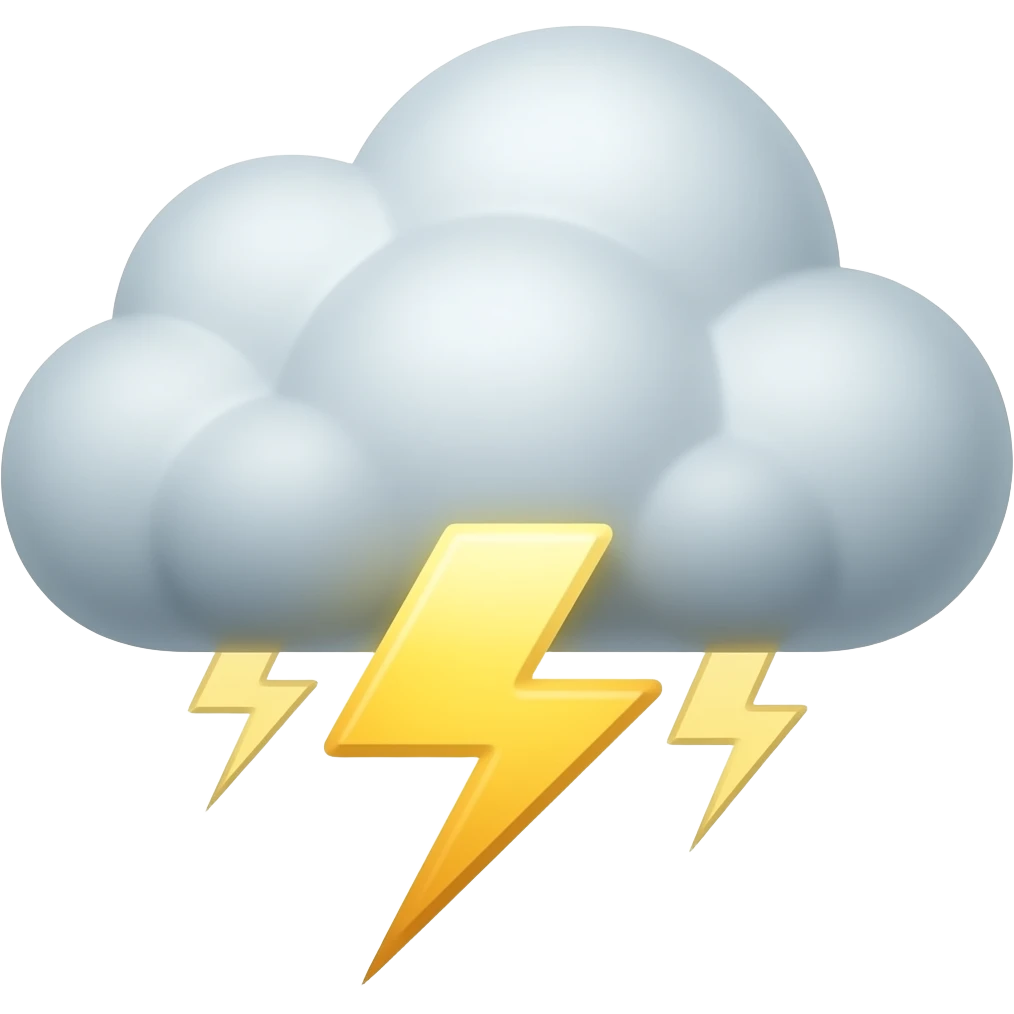 cloud with lightning emoji