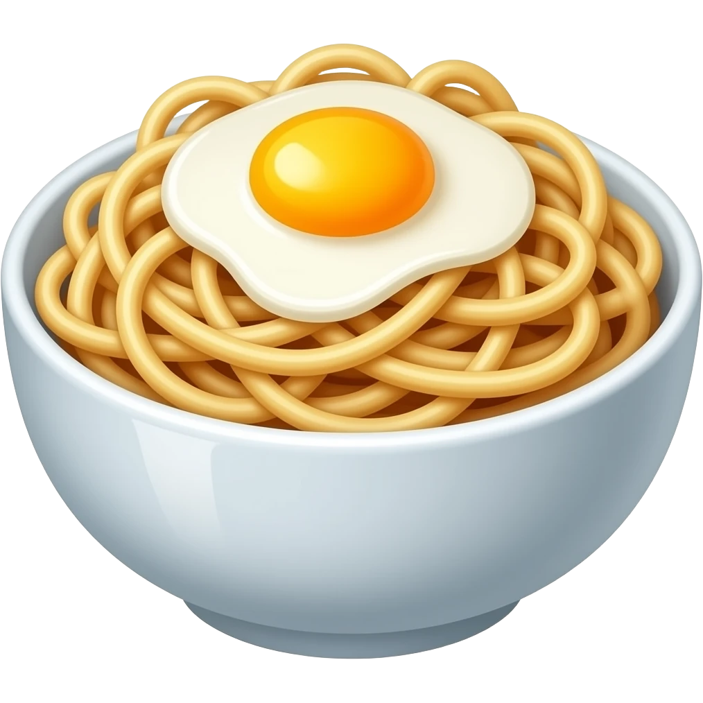 Butter noodles in a bowl with egg noodles emoji