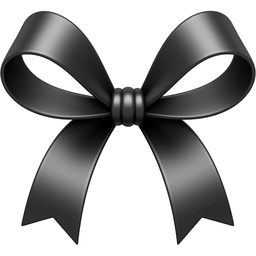 Black bow like this 🎀but black emoji