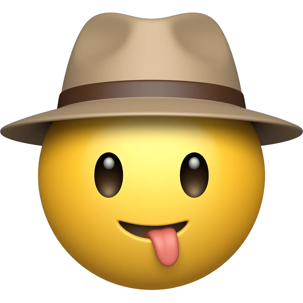 Tongue sticking out back wards hat face yellow emoji emoji