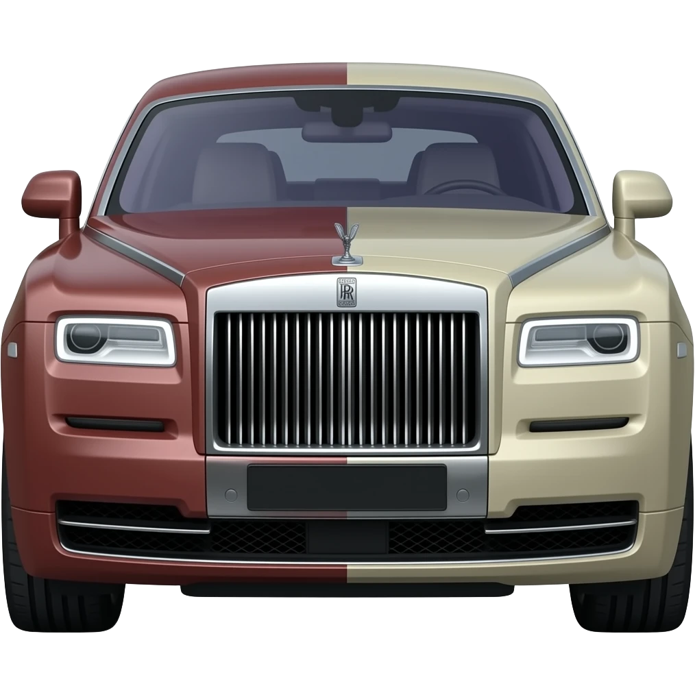 2 tone rolls royce phantom, highly detailed hyper realistic emoji