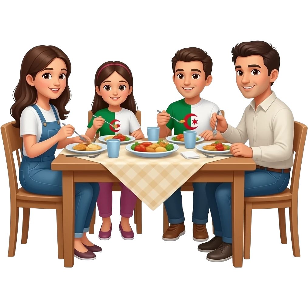 algerian family eating emoji