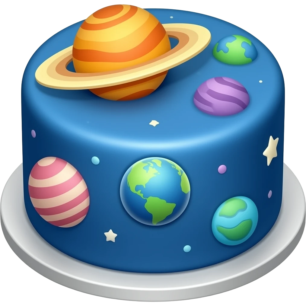 Outer space cake emoji