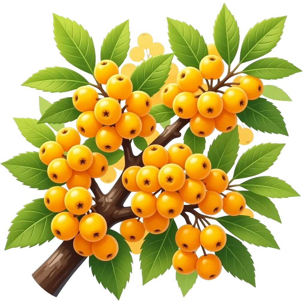 Photorealistic alycha tree: dense clusters of small yellow‑orange ...