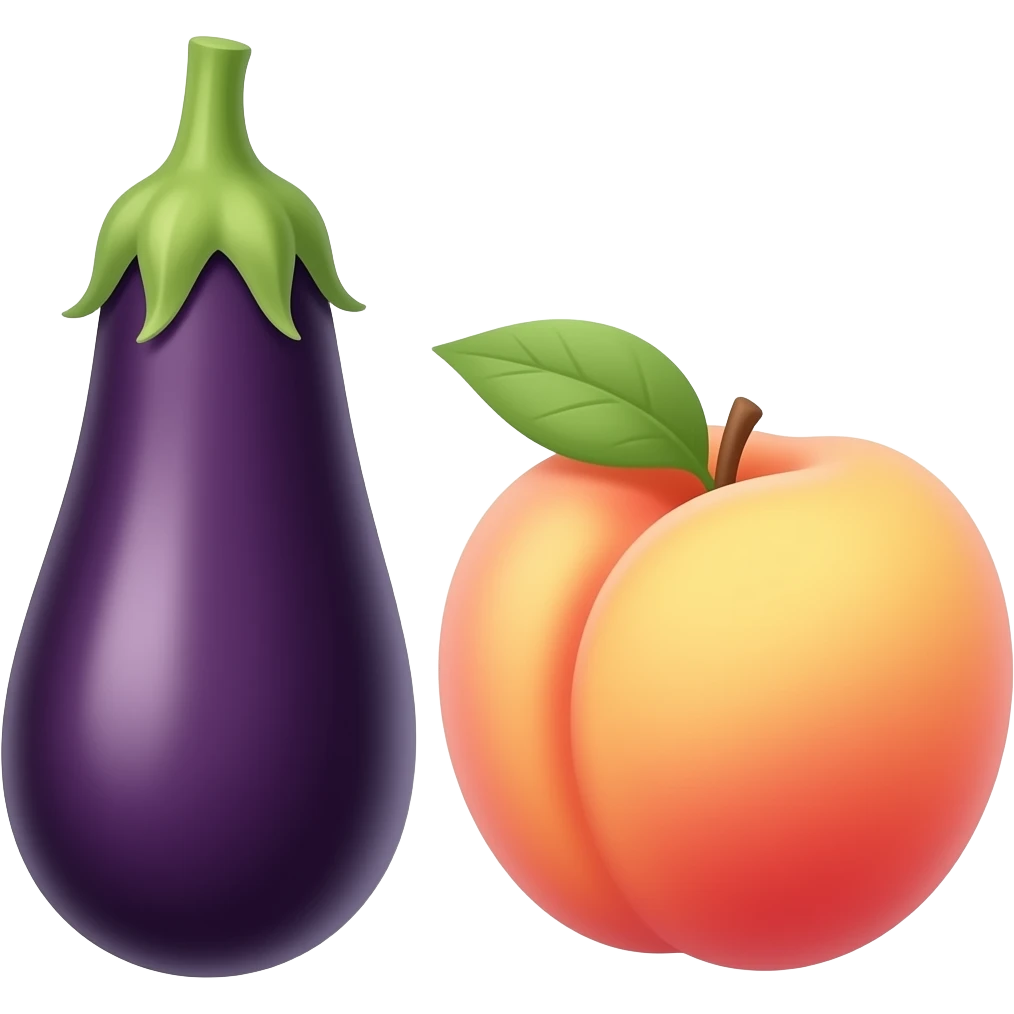 Eggplant two peaches emoji