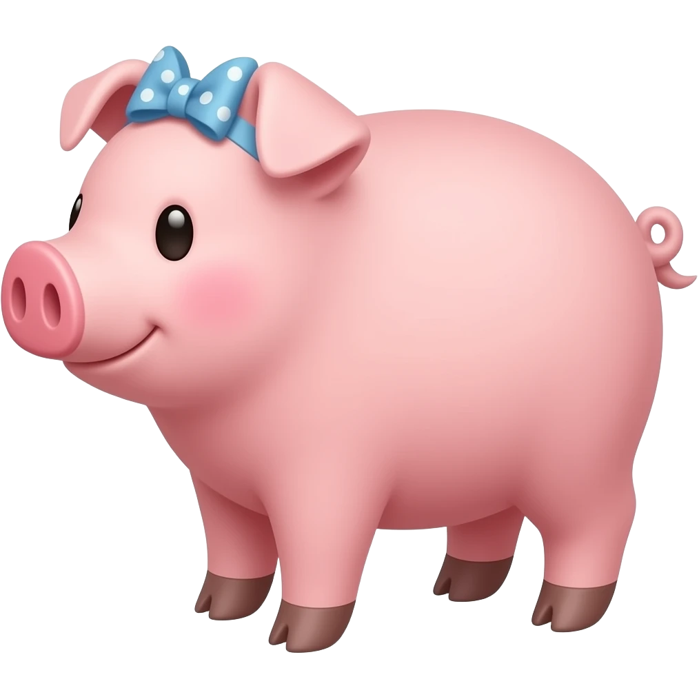 Pig with a bow on top emoji
