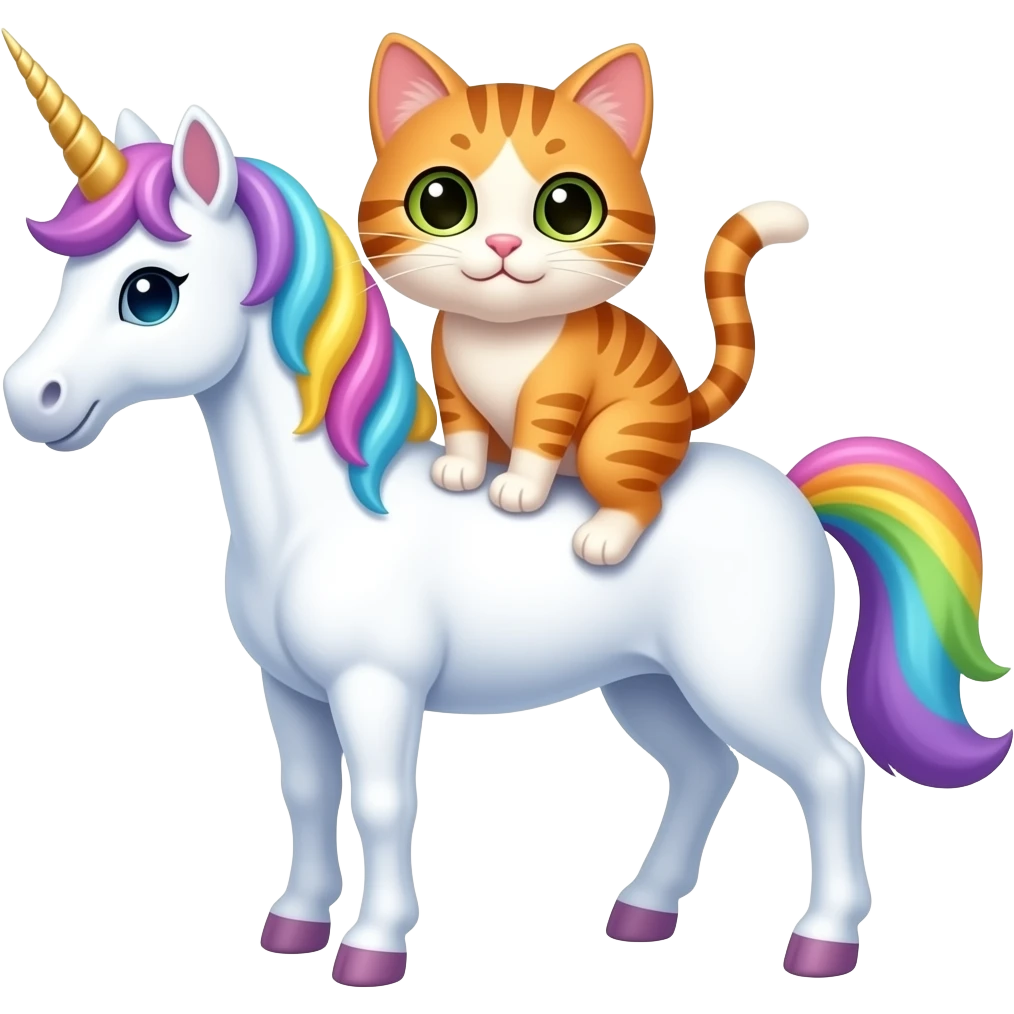 Cat on unicorn emoji