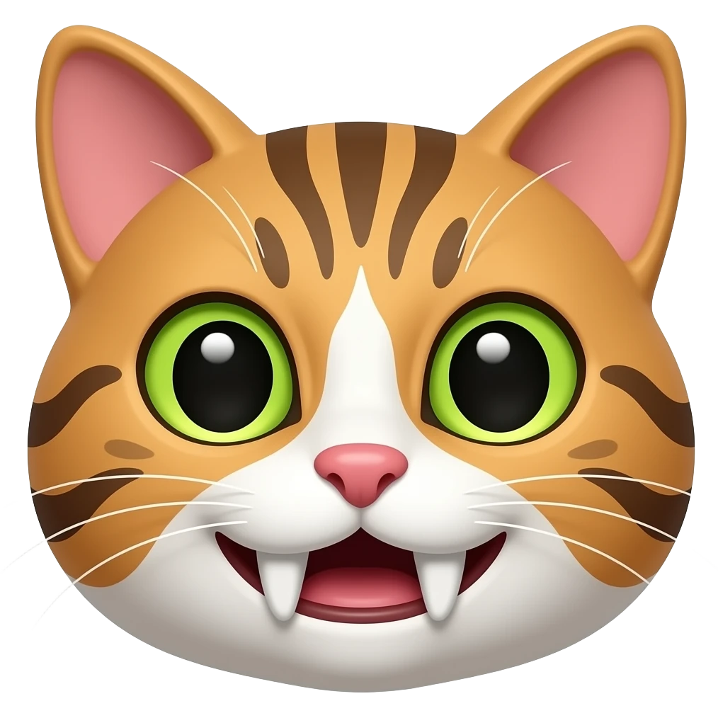 Tooth coming out cat emoji