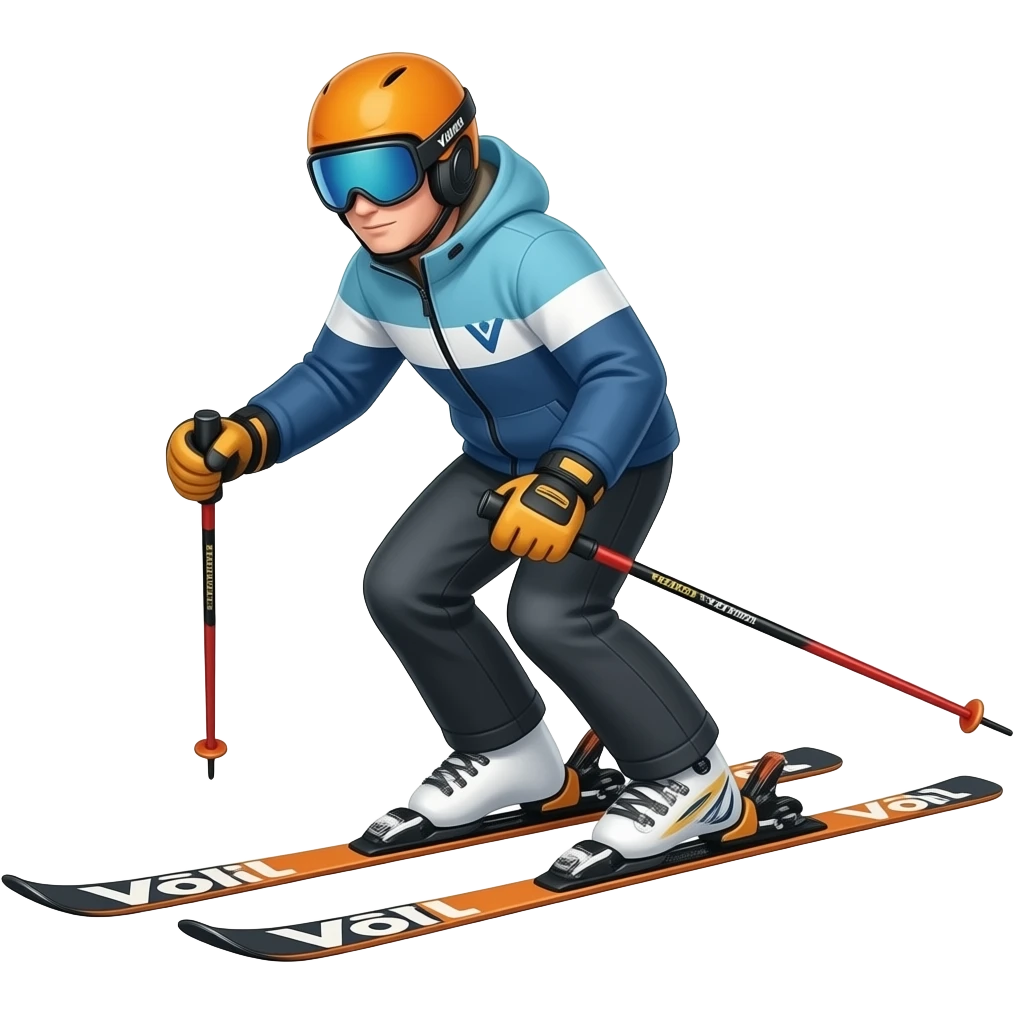 alpine skiing figure with völkl skis emoji