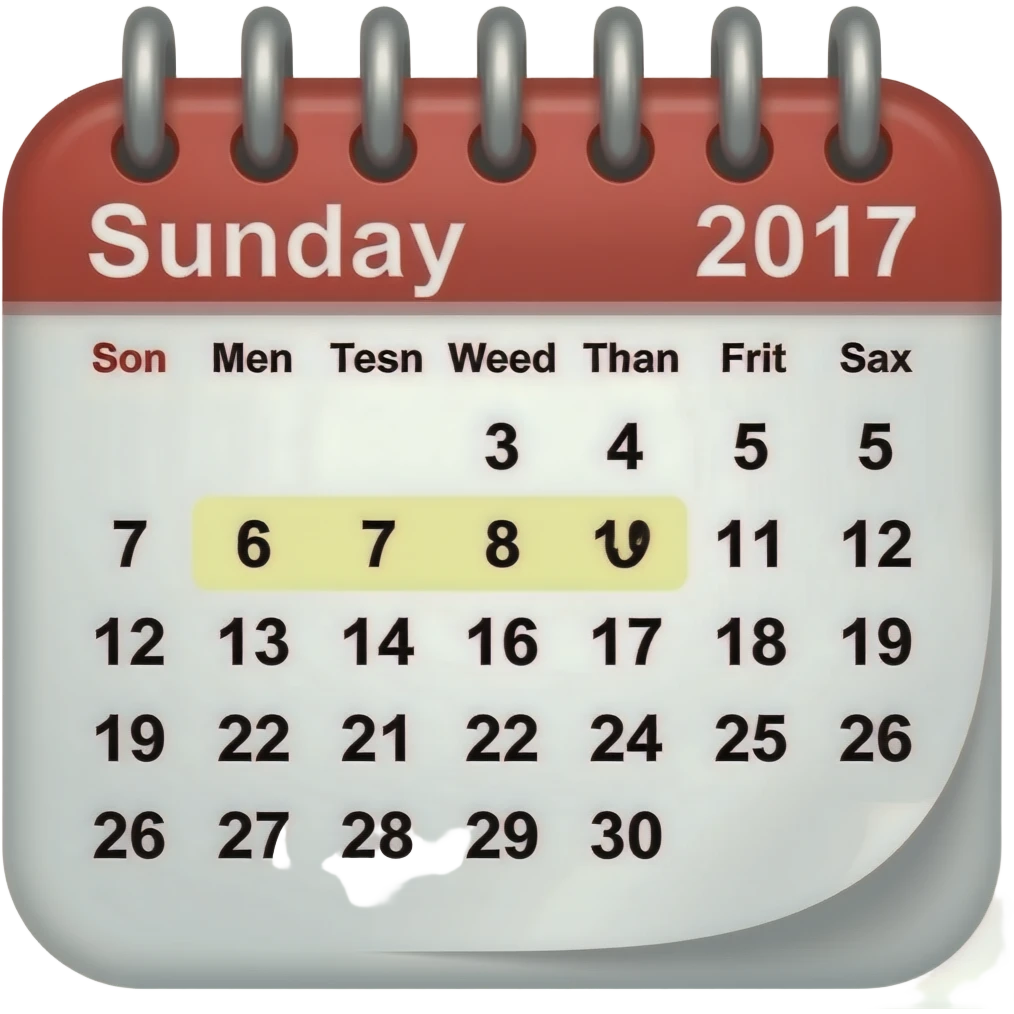 in calender sunday want to mention emoji