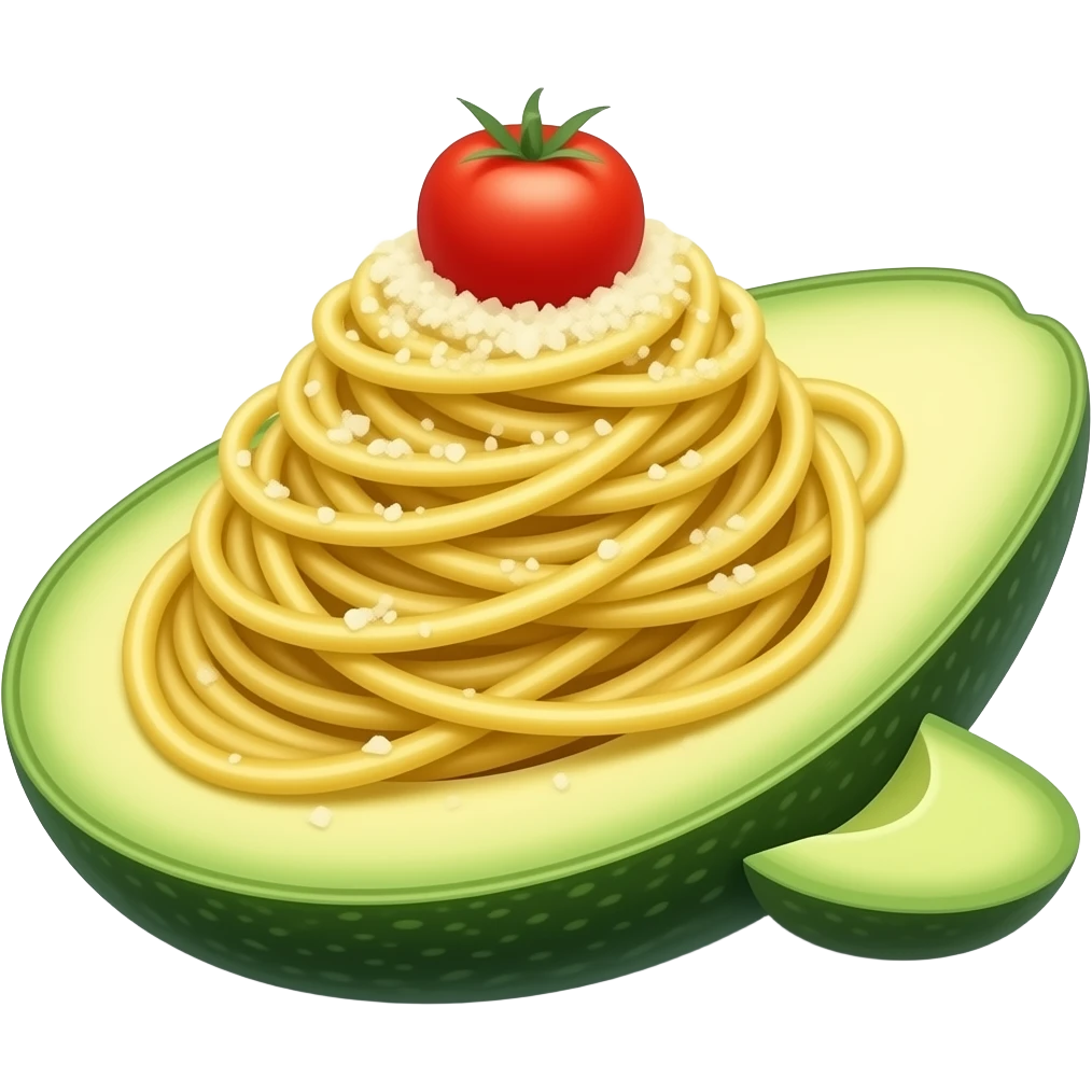 Spagettis de aguacate y parmesano emoji