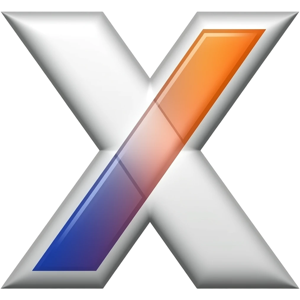 the letter Y superimposed on the letter X - the merging of two letters emoji