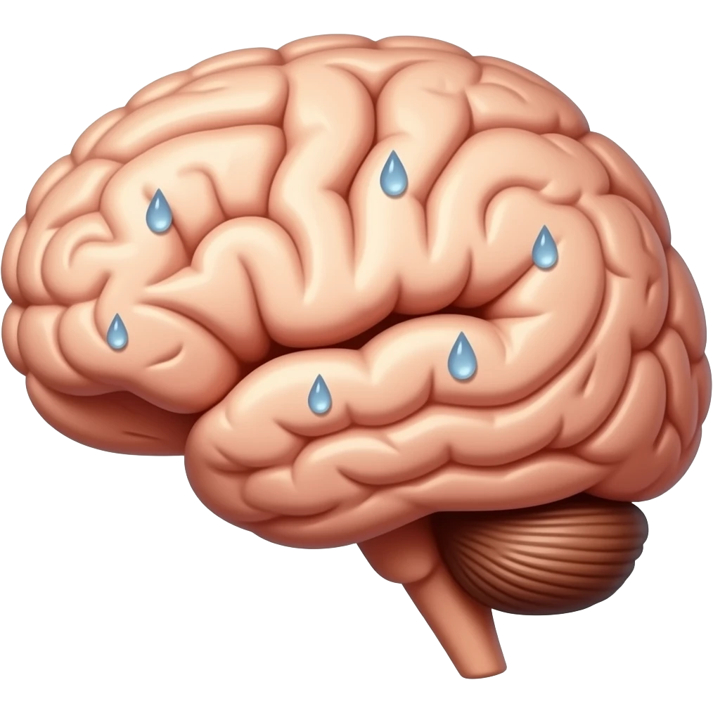 brain sweat emoji