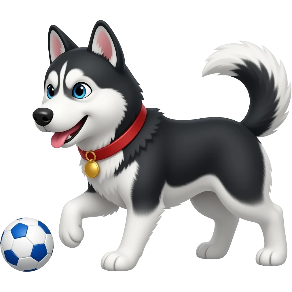 husky playing ball emoji