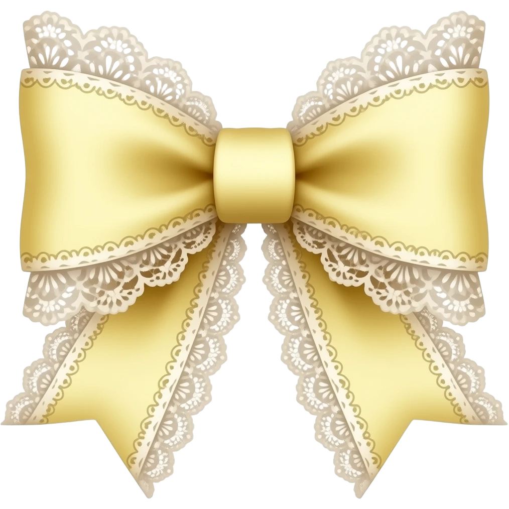 vintage rococo yellow pastel bow with lace and frills emoji