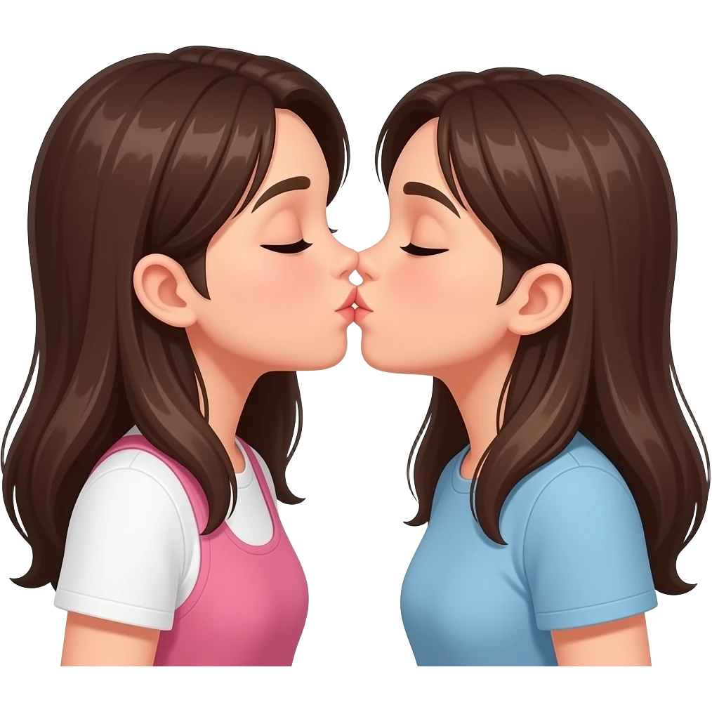 Two girls kissing emoji
