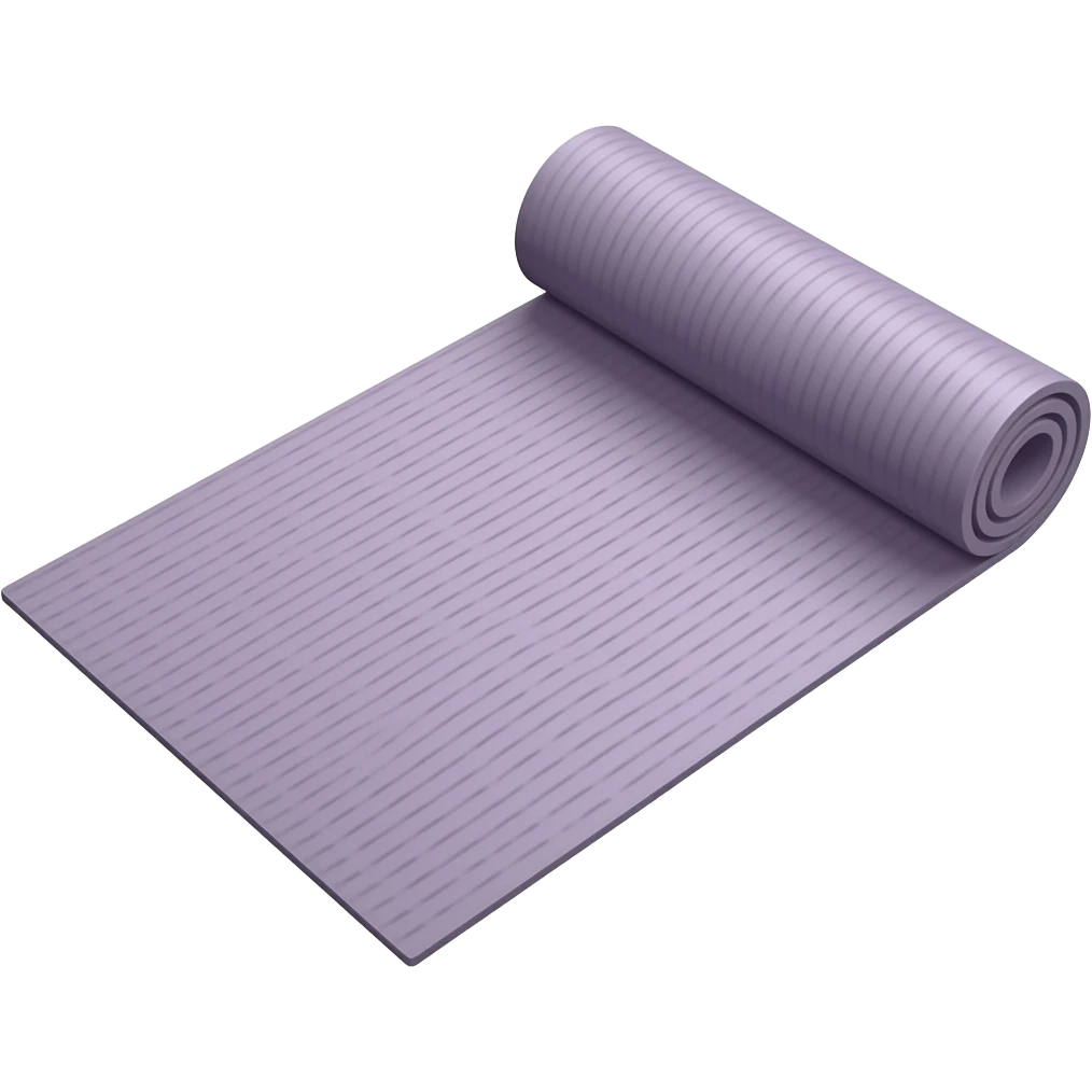 tapis yoga, la vue est en 3 quart emoji
