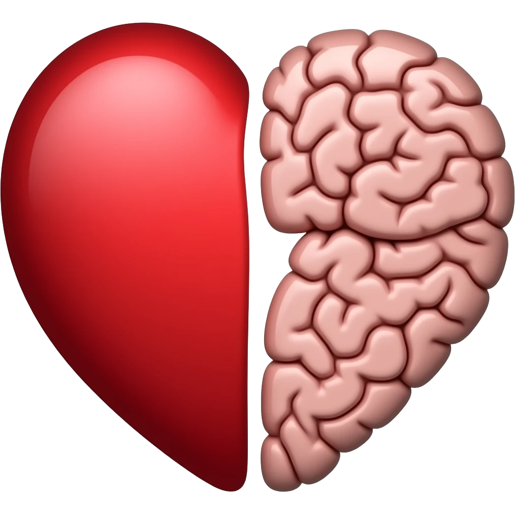 Half heart half brain emoji
