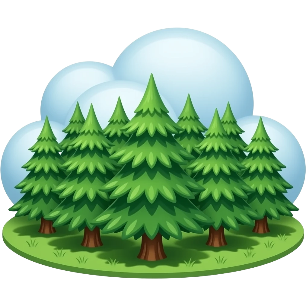 Nuvem de briga cheio de árvores emoji