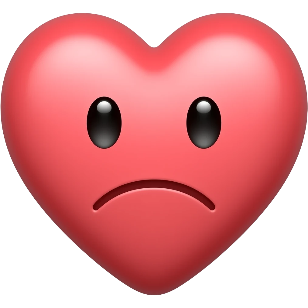 Grumpy heart emoji