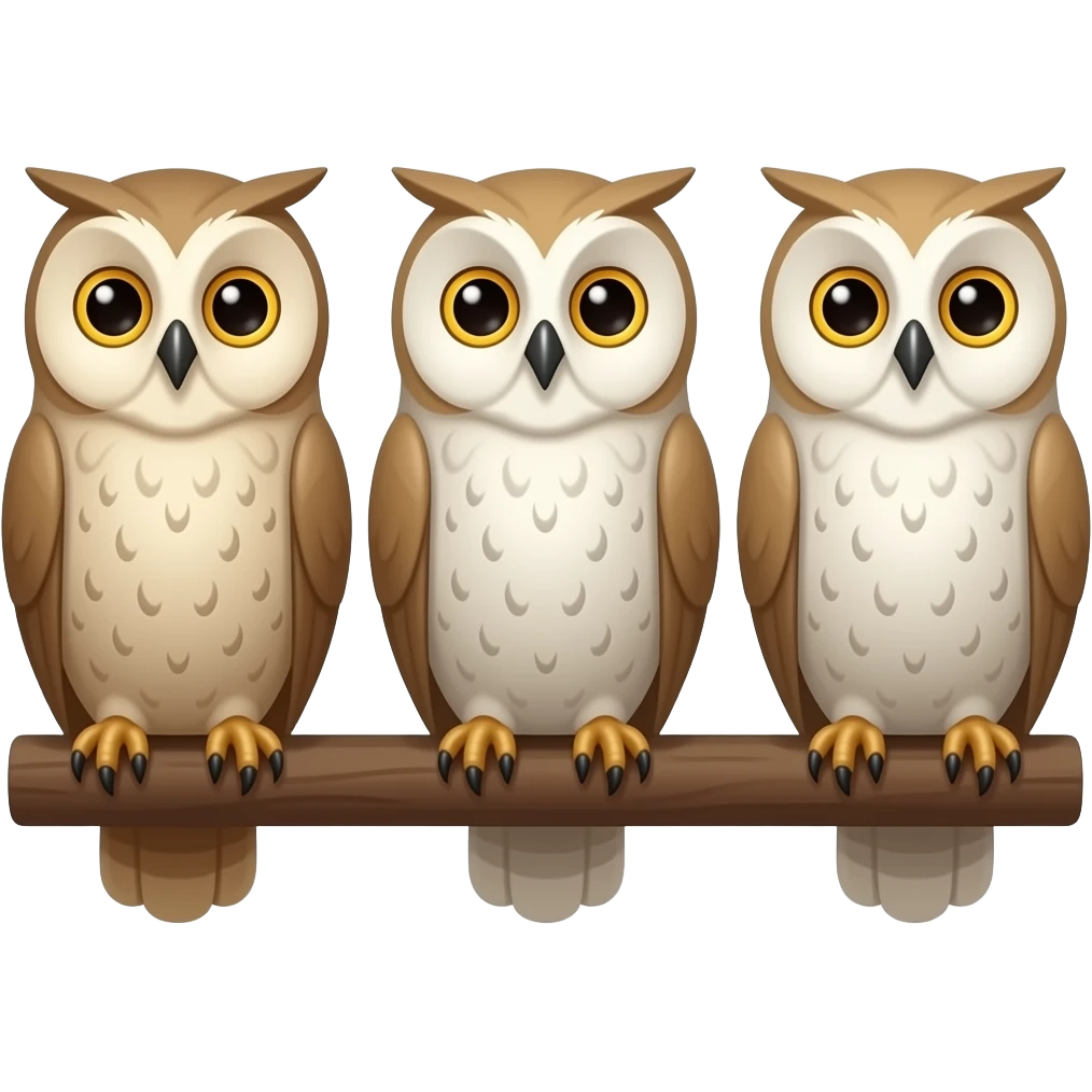 3 owls emoji