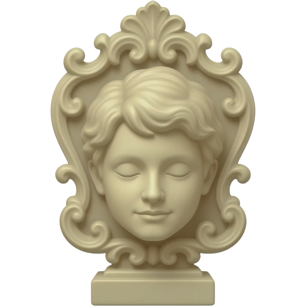 vintage rococo beige dainty floral statue emoji