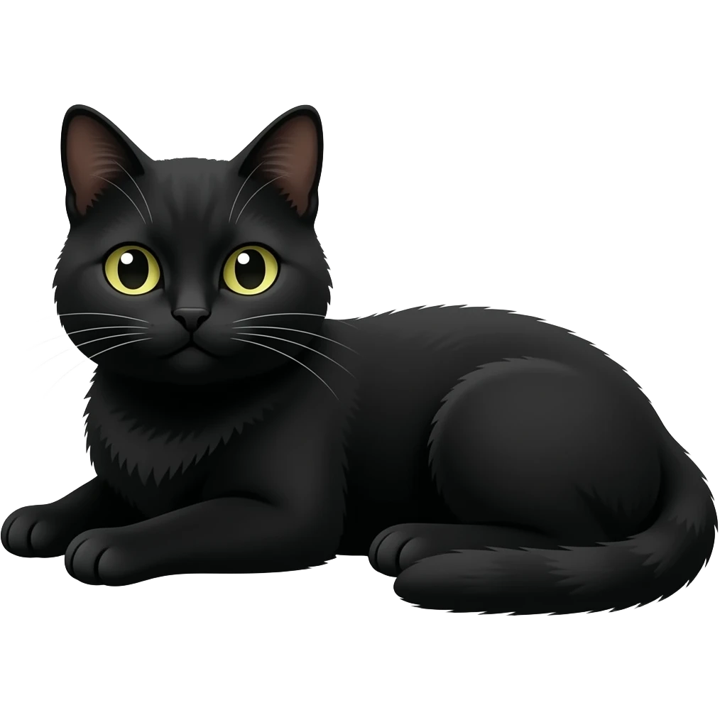 a laying down black cat emoji