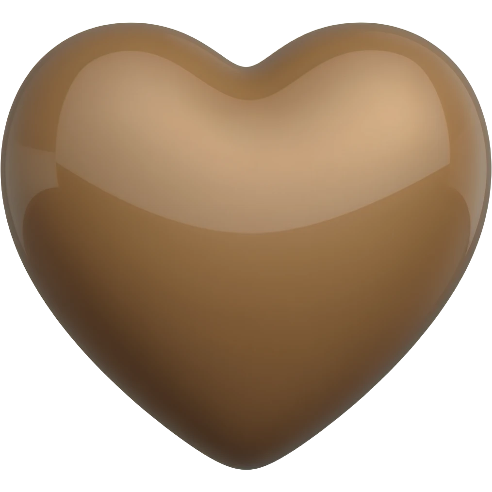 bubble heart brown emoji