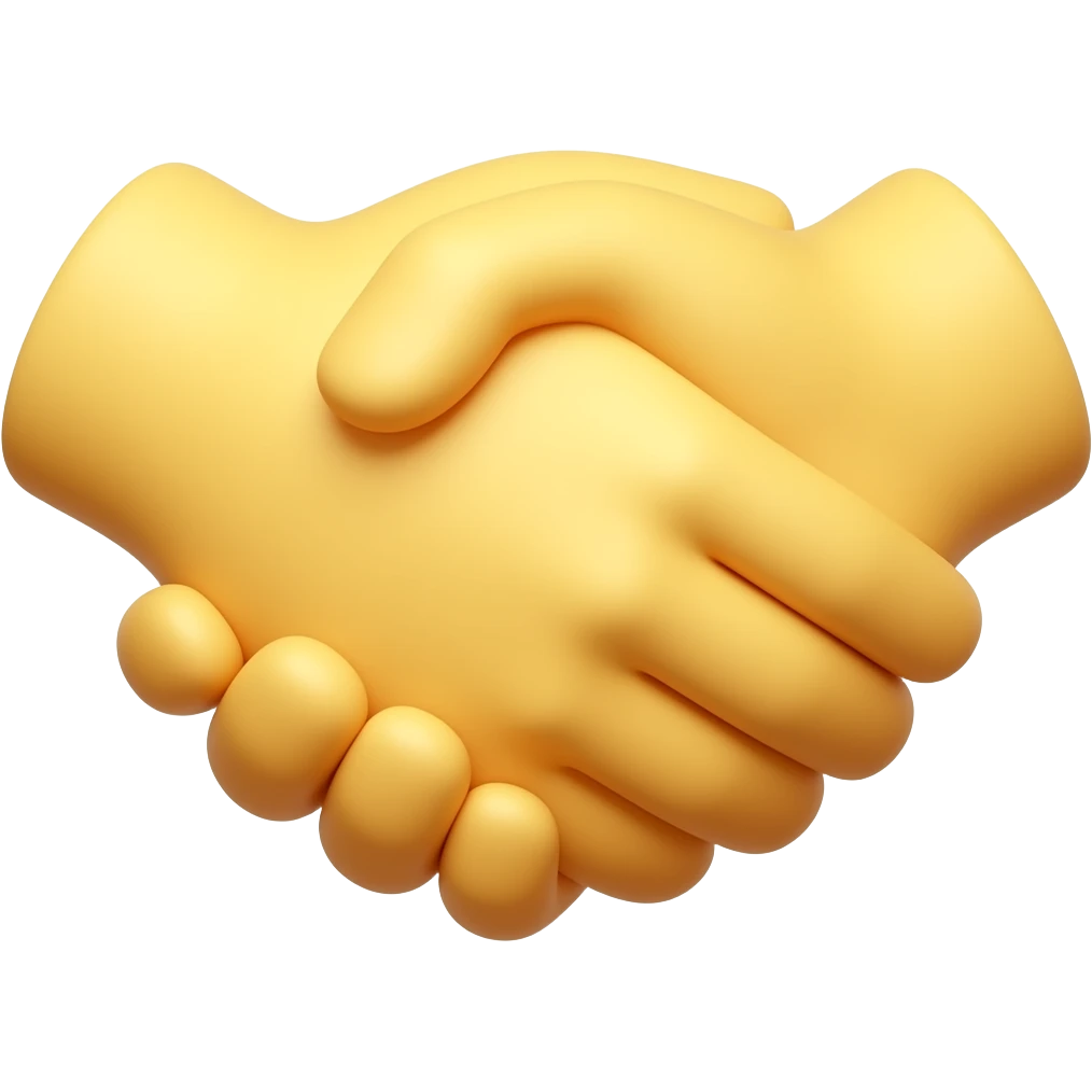3D emoji of two hands tightly clasped together, all fingers interlocked and folded down gripping the other hand, backs of the hands and knuckles facing the viewer, thumbs side by side on top, elbows on a table. Not open palms. Yellow skin, glossy, white background, hands only. emoji